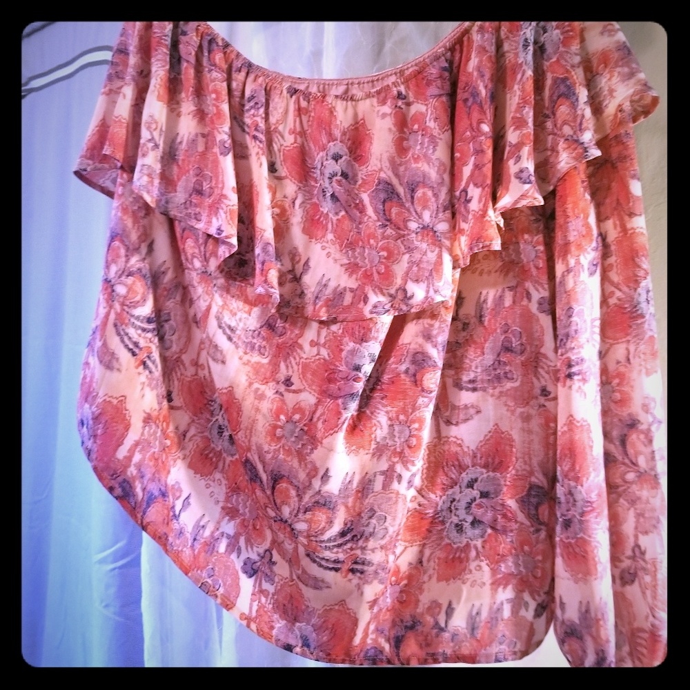 Belle Sky One shoulder blouse